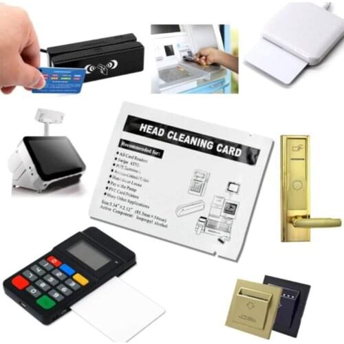50 Pcs Card Reader Cleaning Cards ATM Cleaning Card Magnetic Strip Cleaning Card 20CB