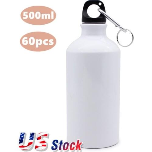60pcs/Pack 500ml Blank Aluminum Sports Bottle for Sublimation Printing