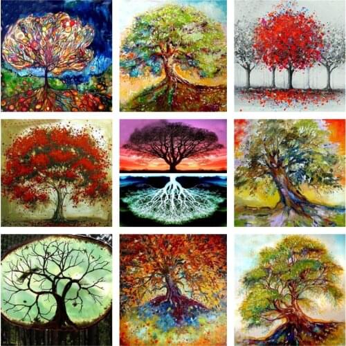 5D DIY Diamond Painting Four Seasons Tree Picture Full Round Drill Landscape Colorful Diamond Embroidery Home Decor Crafts Gift
