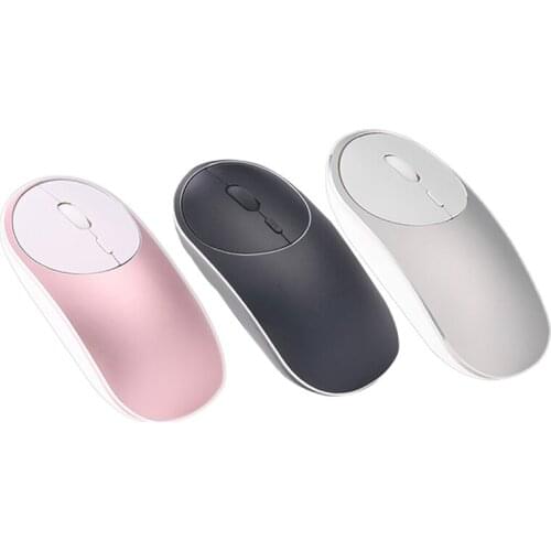 2.4GHz Wireless Mouse, Aluminum Alloy Frame, Noiseless Rechargeable Mouse with Optical Sensor, for PC