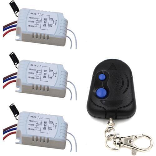Free Shipping AC220V 1CH RF Wireless Remote Control Switch Simple Operation with Manual Button 3pcs Receiver+1pcs Transmitter