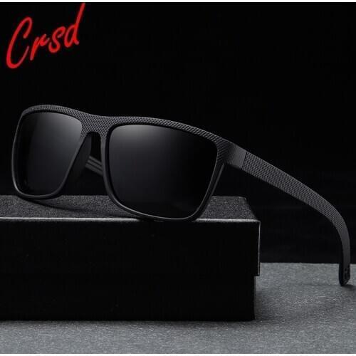 CRSD 2020 Vintage Sports Style Polarized Sunglasses Men Black Driving Square Sunglass Shades for Women Luxury Brand Sun Glasses