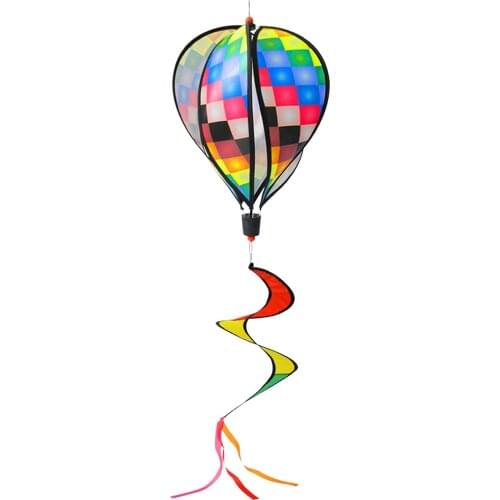 Color Windsock Striped Hot Air Balloon Wind Spinner Yard Garden Decor Decorative Stakes Outdoor Wind Spinners