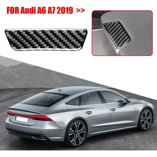 Carbon Fiber Center Console Armrest Button Trim Decor for Audi A6L A7 2019 Solid Color 80*21mm Car Stickers Car Decoration