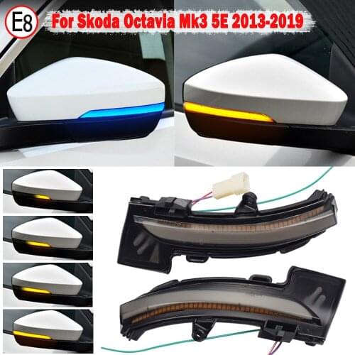 Dynamic LED Turn Signal Blinker Mirror flasher Light For Skoda Octavia Mk3 A7 5E 2013 2014 2015 2016 2017 2018 2019