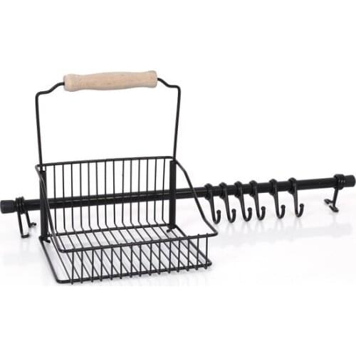 Home & Decor Wrought Iron Basket Multi-Purpose Kitchen Bathroom Hanger For Team decorative baskets cestos decorativos декоративные корзины
