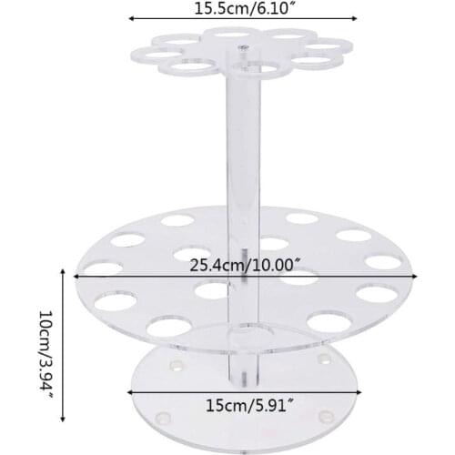 Double Layer 24 Holes Ice Cream Display Stand Acrylic Cones Sushi Roll Holder