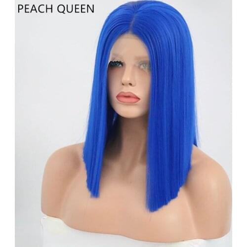 European and American wig fashion hot sale chemical fiber ladies headgear dyed mid-length straight wig headgear