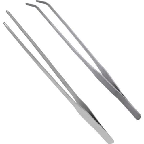 Hot New Stainless Multifuctional Steel Elbow/Straight Tweezers Aquarium Clip Fish Tank Accessories Repair Tool 27CM Tank Tweezer