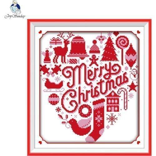 Joy sunday Merry Christmas 11CT Printed Fabric 14CT Canvas DMC Counted Chinese Cross Stitch Kits Embroidery Needlework