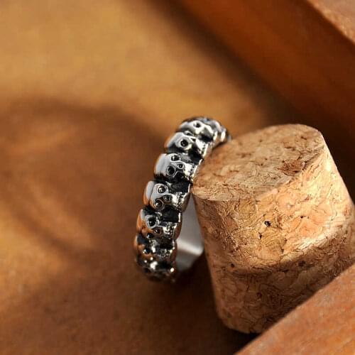Trendy Mens Men Gothic Skull Punk Jewelry Women Rings Ring Band Vintage Fashion Cool