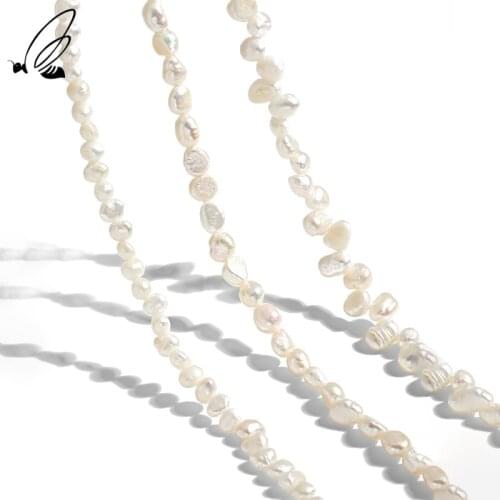 SSTEEL Sterling Silver 925 Baroque Freshwater Pearl Necklaces Gift For Women Minimalist Geometry Collier Perle Fine Jewellery