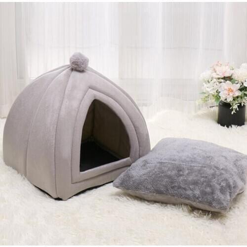 Kitten Bed Cave Bed For Cats & Dogs 2-in-1 Kitty Bed/Cat Hut/Covered Cat Bed Caves Indoor Pet Cat Dog Beds Cute