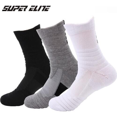 S011B thick 1Pair Black blue white grey Sweat-Absorbent breathable Sports Walking Running Basketball Casual men socks