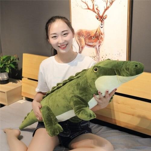 90/120CM Soft Animal Real Life Alligator Plush Toy Simulation Crocodile Dolls Kawaii Ceative Pillow for Children Xmas Gifts