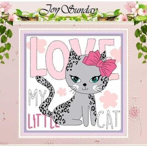 A little grey cat counted Cross Stitch 11CT 14CT Cross Stitch Set Wholesale DIY Animals Cross-stitch Kit Embroidery Needlework
