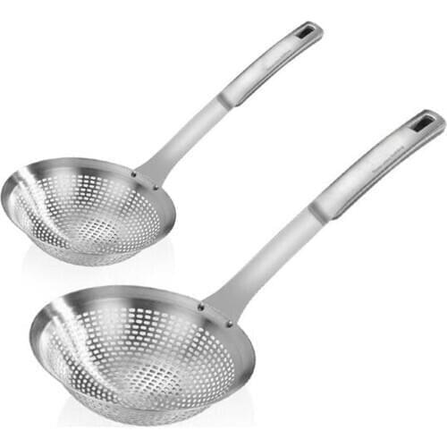 Stainless Steel Colander Deepening Filter Screen Multi-function Oil Filter Barbecue Colander Spoon Tool Kitchen Accessories