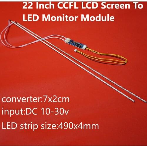 NEW 490mm LED Backlight Strip Light Kit DC 10-30V 22 Inch CCFL LCD Screen To LED Monitor Module