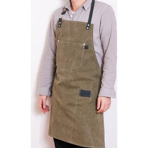 Canvas Denim Apron Barber Barista Milk Tea Shop Restaurant Men and Women Work Clothes Waist