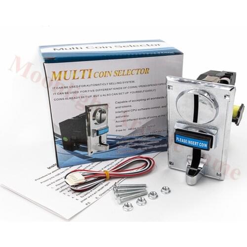 Multi Coin Acceptor 616 Electronic Roll Down Coin Acceptor Selector Mechanism Vending Machine Mech Arcade Game Ticket Redemption