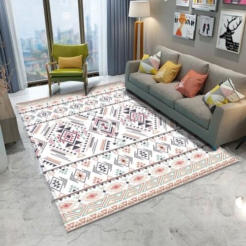 Simple Style Non-Slip Rug Luxury Modern Minimalist Geometric Abstract Living Room Bedroom Warm Mat Decor Floor Carpet Home Rug