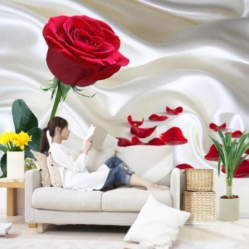 Dropshipping Colomac Flora Wallpaper Silk Rose Petals Wallpaper for Bedroom Walls Papier Peint Mural Wall Papers Home Decor