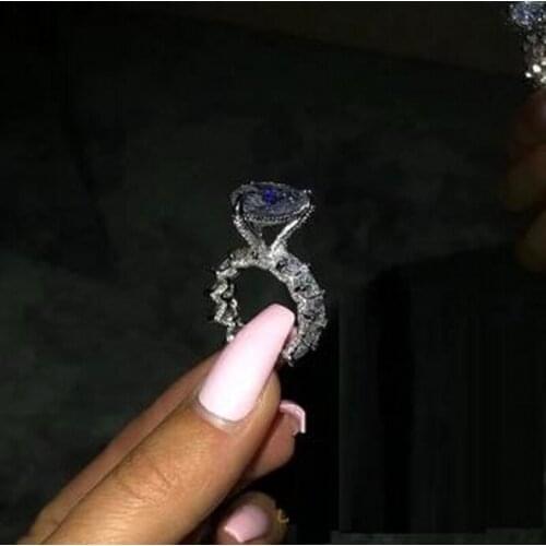 Vintage Heart cut 8ct Sona cz Ring 925 Sterling Silver Engagement Wedding Band Rings for women Bridal Statement Party Jewelry