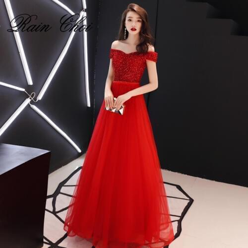 Evening Dress 2020 Floor-length Tulle Sexy Formal Prom Party Gowns Elegant Long Evening Dresses
