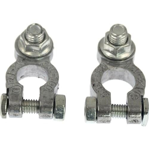 1 Pair 12V Battery Terminals Clamp Type Tin Plated Brass Battery Connectors Positive + Negative For Car Auto Accessories