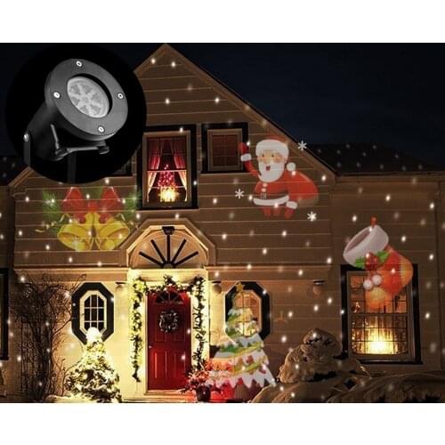 12Types Christmas Laser Snowflake Projector Outdoor LED Lamp Waterproof Disco Light Party Wedding Home Garden Star Stage Light