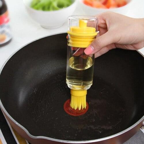 2in1 Multifunction Oil Brushes Bottle high temperature Silicone BBQ Barbecue Oil Cake Brush baking Basting Oil Brush Cook Tools