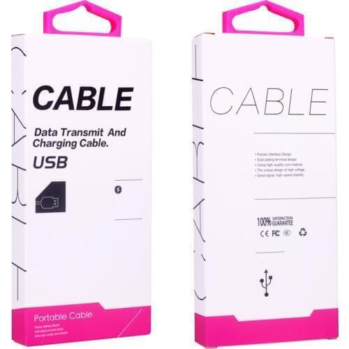 200 pcs Paper Packaging Box Packing with Inserts For Micro USB for Xiaomi Package Boxes Data Line Charger Custom Made