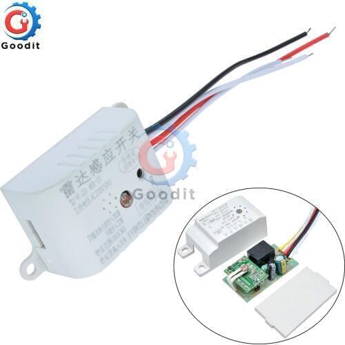 220V 50Hz Microwave Radar PIR Motion Sensor Switch IR Infrared Human Body Induction Detector Controller Automatic for LED Lamp