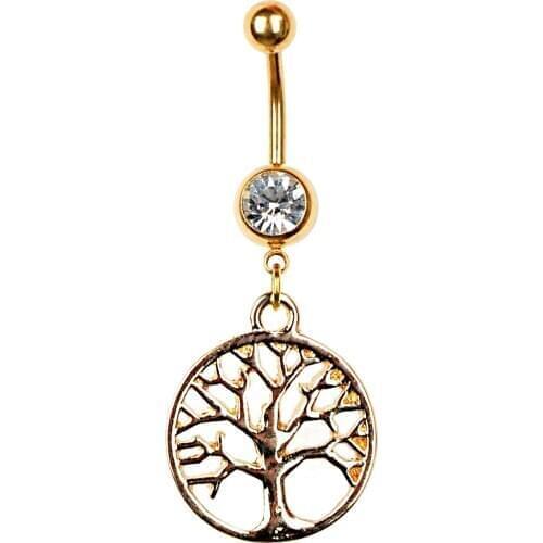 316L Surgical Steel Piercing Ring Vintage Rhinestone Hamsa Tree of Life Belly Button Ring piercing ombligo Sexy Women Jewelry