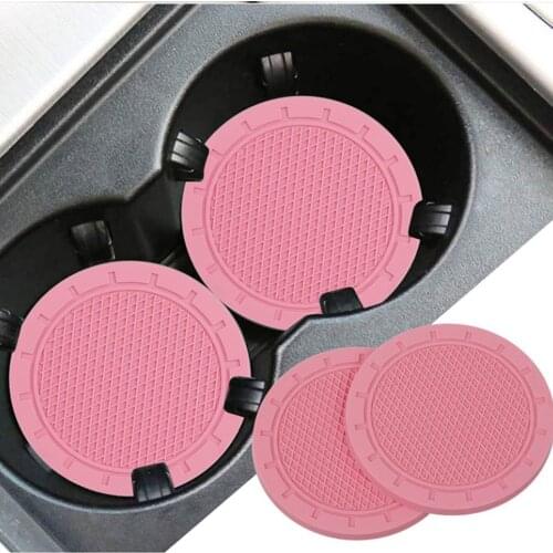 4pcs/set Car Cup Mat Waterproof Vehicle Coaster Rubber Water Cup Bottle Holder Non-slip Pad For Auto Car Interior Accessories