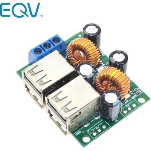 4-USB Port Step-down Power Supply Converter Board Module DC 12V 24V 40V to 5V 5A For MP3/MP4 Phone Car Equipment