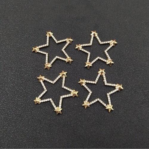 50pcs Star Alloy Crystal Rhinestone Appliques Buckle strass Jewelry Garment Brooch Dress Ornament Hairpin Hair Clip Decoration