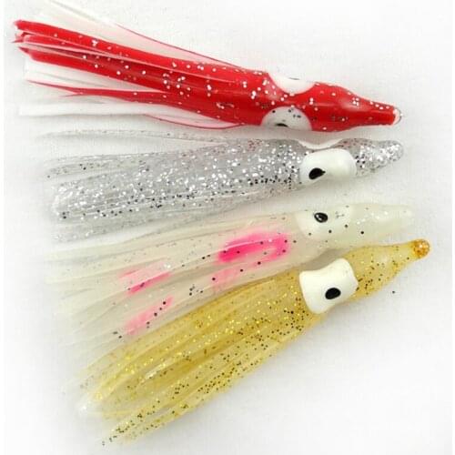 50pcs/100pcs Fishing Lures Soft Simulation Fishing Lures Night Lights Colored Bait Octopus Squid Fishing Tools