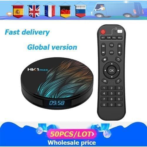 50pcs HK1MAX Smart tv box Android 9 2.4G/5G Wifi BT 4.0 RK3318 Quad Core 4K 1080P Full HD hk1 max Set-Top Box KD Player