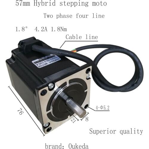 57BYGH76 Stepper Motor 1.8 Degree 4.2A 1.8nm 57 Stepper Motor Nema23 Stepper Motor