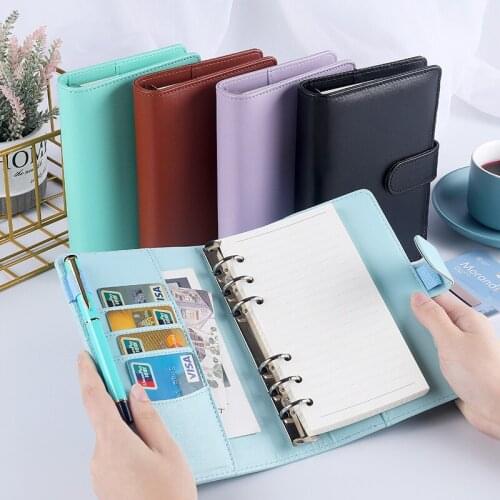 A6 Macaron Multicolor Fresh and Cute Loose-leaf Notebook Portable Notepad Creative Handbook Can Insert Pen School Stationery