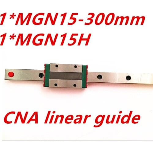 Free shipping 15mm Linear Guide MGN15 L= 300mm linear rail way + MGN15H Long linear carriage for CNC X Y Z Axis