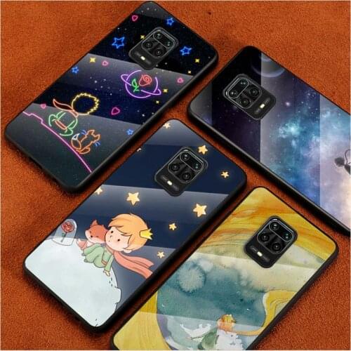 Tempered Glass Cover Cute little prince For Xiaomi Redmi Note 10 10S 9T 9S 9 8T 8 7 Pro Max Shockproof Shell Phone Case