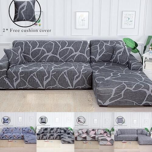 Stretch Sectional Sofa Covers for Living Room Cover for L Shape Sofas Corner Couch Cover Geometric Loveseat Furniture Slipcovers