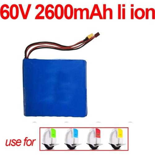 GTK unicycle battery 60v 2.6ah lithium 60v 2600mah 18650 brand cells not 60V 2200mAh or 60v 2.2Ah with BMS for scooter unicycle