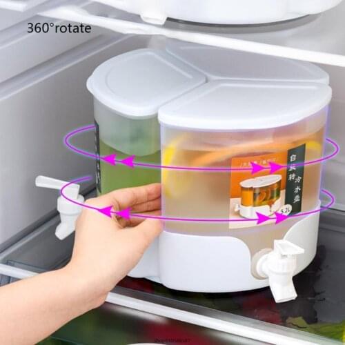 Cold Kettle with Faucet in Refrigerator Drink Dispenser for fridge with 3 Kettles 3 Spigots Fruit Teapot Drink Container au9 21