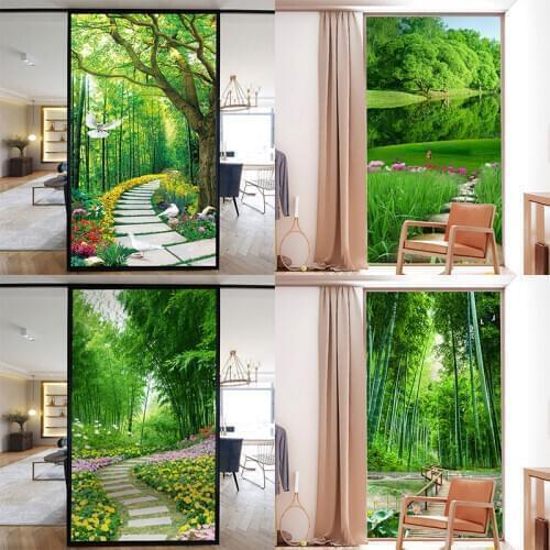 Customized window glass sticker frosted bathroom shading film bathroom peep-proof scenery good