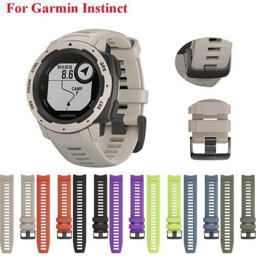 JKER Quick Release Silicone Watchband Strap for Garmin Instinct Replacement Strap Easy Fit Watch Wirstband