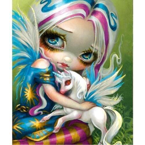 Full round diamond painting cartoon girl rhinestone embroidery picture anime diamond dotz craft mosaic art wall stickers decor