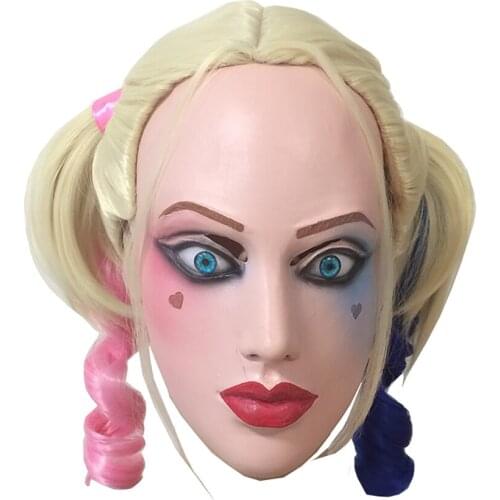 Cosplay Latex Pretty Women Mask With Hair Pigtails Another Me-Youth Skin Halloween Carnival Costume Headgear Props RPA034